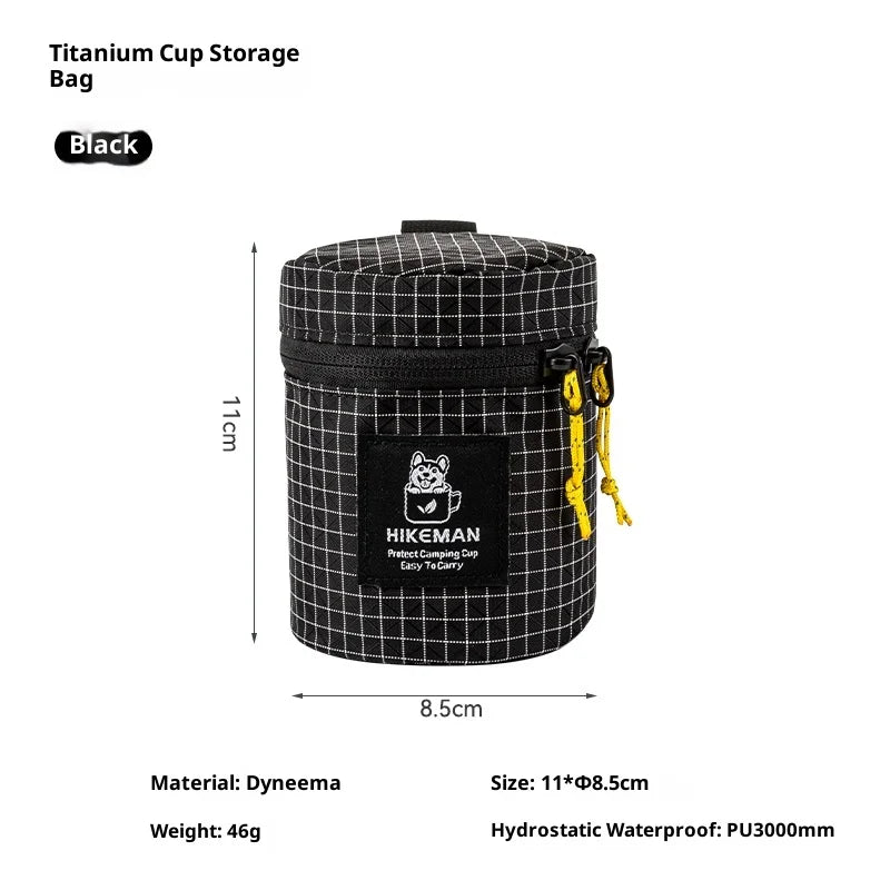 [HODR] Dyneema Titanium Mug Storage Bag for 200–450ml Mugs Ultralight Outdoor Lightweight Water-Resistant Camping & Hiking Gear