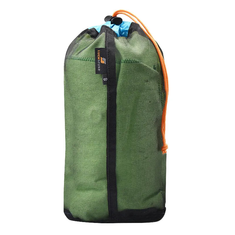 S~XXL Ultralight Mesh Storage Bag Drawstring Bags High quality Outdoor Stuff Sack Traveling Organizer Hiking Tool