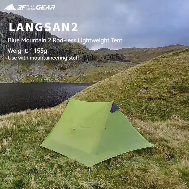 3F UL GEAR LanShan 2 Ultralight Tent Outdoor Camping 2 Person 3/4 Season Professional Waterproof 15D Nylon Rodless Tent Travel