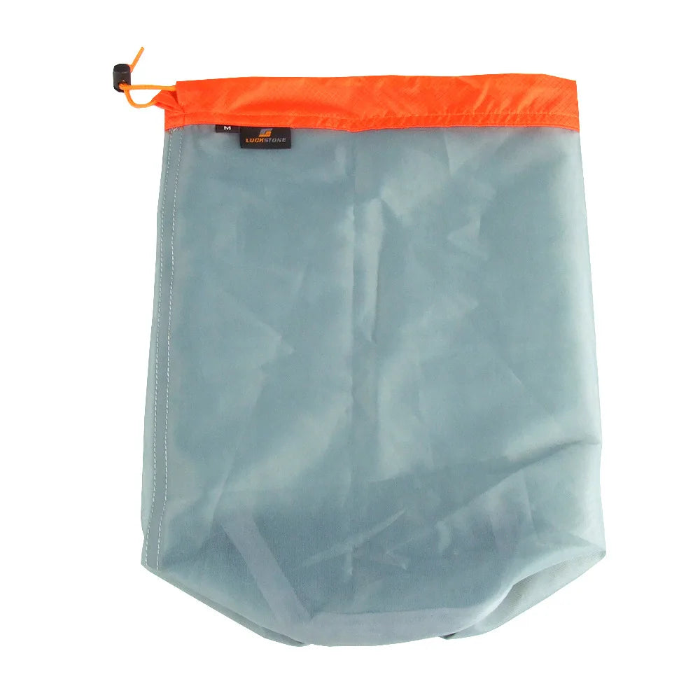 S~XXL Ultralight Mesh Storage Bag Drawstring Bags High quality Outdoor Stuff Sack Traveling Organizer Hiking Tool