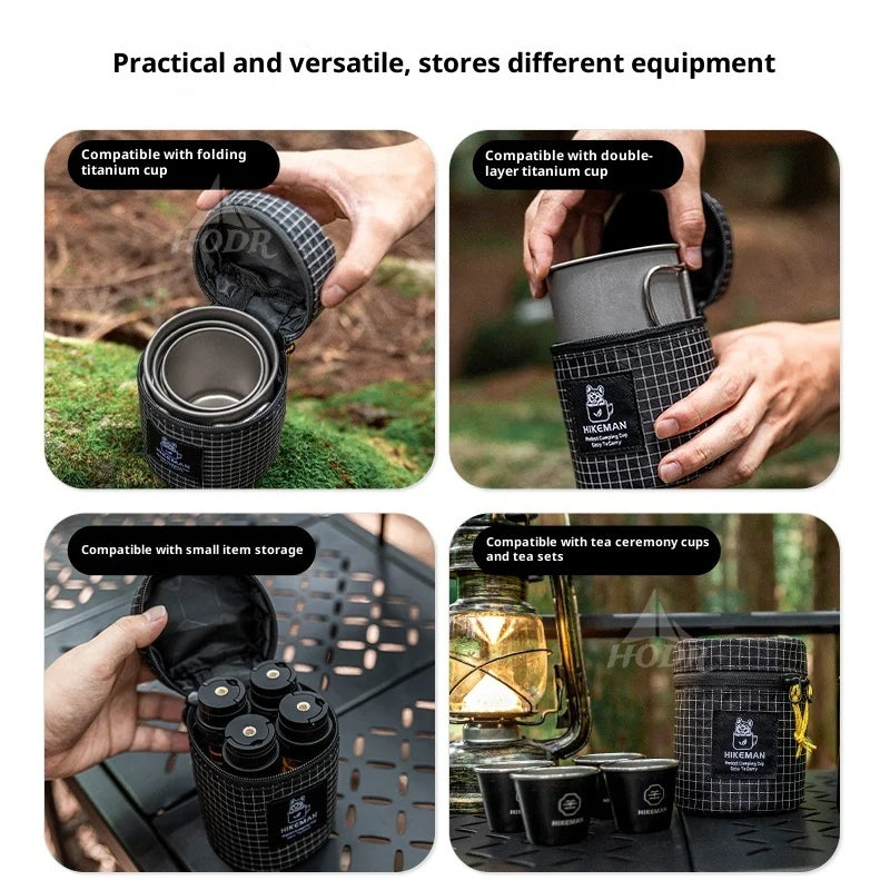 [HODR] Dyneema Titanium Mug Storage Bag for 200–450ml Mugs Ultralight Outdoor Lightweight Water-Resistant Camping & Hiking Gear