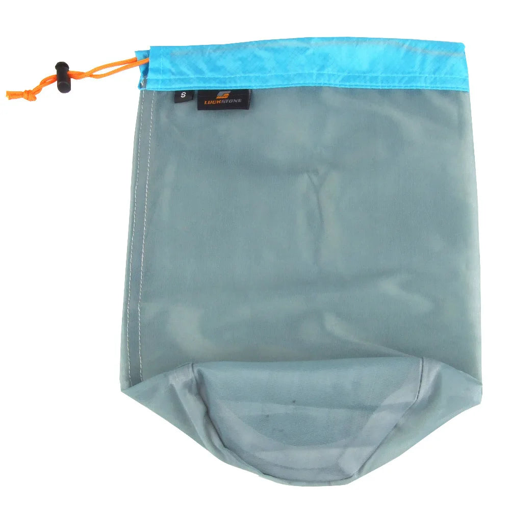 S~XXL Ultralight Mesh Storage Bag Drawstring Bags High quality Outdoor Stuff Sack Traveling Organizer Hiking Tool