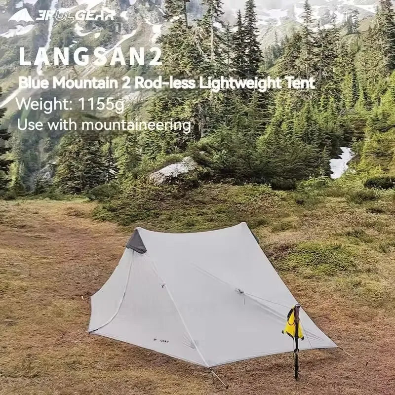 3F UL GEAR LanShan 2 Ultralight Tent Outdoor Camping 2 Person 3/4 Season Professional Waterproof 15D Nylon Rodless Tent Travel