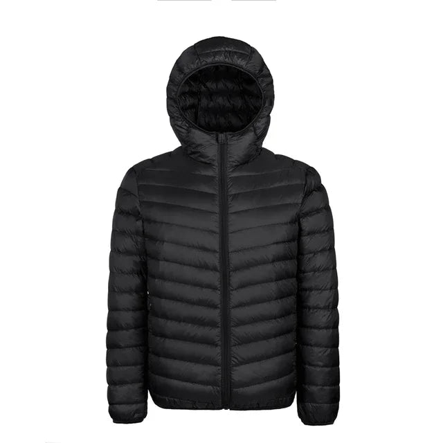 Down Jacket Men's 2024 New 90% White Duck Down Super Light Down Jacket Men's Lightweight Thermal Coat Hooded Feather Coat