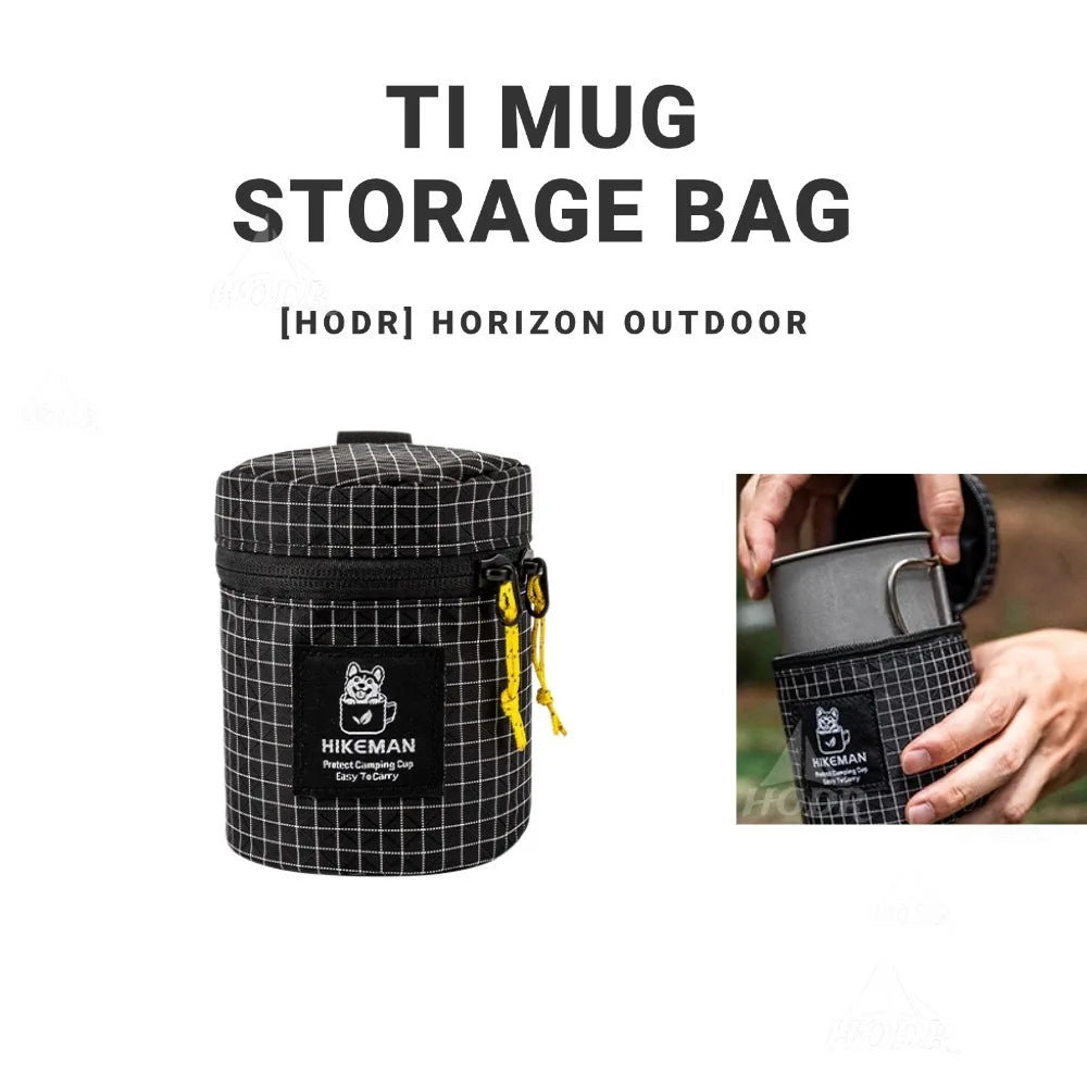 [HODR] Dyneema Titanium Mug Storage Bag for 200–450ml Mugs Ultralight Outdoor Lightweight Water-Resistant Camping & Hiking Gear